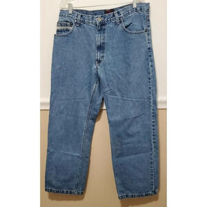 VTG U.S. Polo Assn Men Blue Relax Fit Loose Fit Logo Straight Jeans